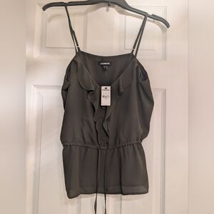 Express Dark Green Tank Top, Small, NWT